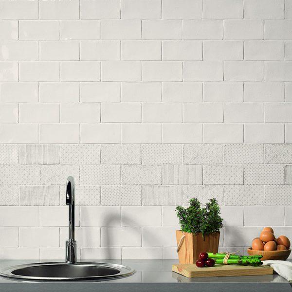 Quater Cotton Glossy 3x6 Ceramic  Tile