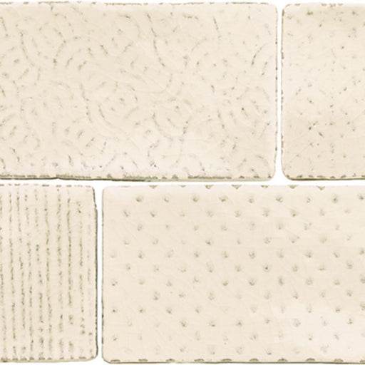Quater Ecru Deco Glossy 3x6 Ceramic  Tile