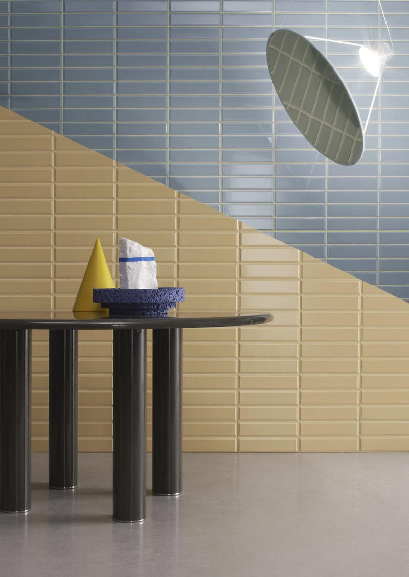 Quintessenza Dintorni Azzurro Glossy 3x11.8 Ceramic  Tile