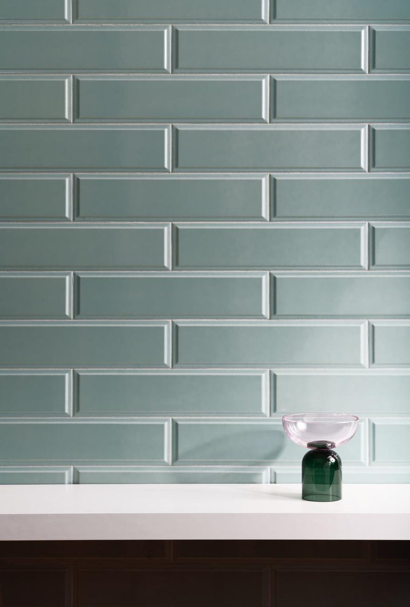 Quintessenza Dintorni Verde Glossy 3x11.8 Ceramic  Tile