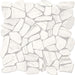 Raine Stratus White Pebble Tumbled Marble  Mosaic