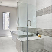 Reside Ash 1x12 Stacked Matte, Semi Polished Porcelain  Mosaic