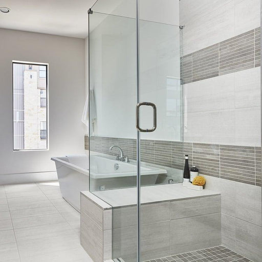 Reside Ash 1x12 Stacked Matte, Semi Polished Porcelain  Mosaic