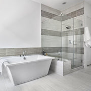 Reside Ash 1x12 Stacked Matte, Semi Polished Porcelain  Mosaic