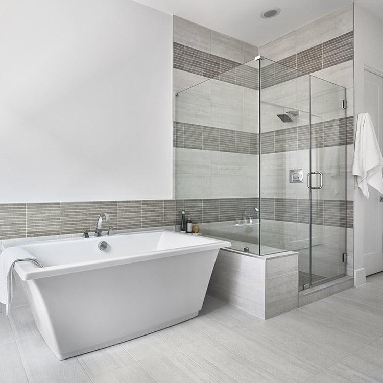 Reside Ash 1x12 Stacked Matte, Semi Polished Porcelain  Mosaic