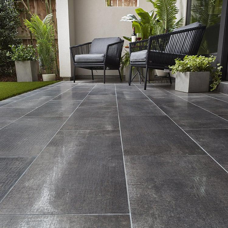 Reside Black Semi Polished 12x24 Porcelain  Tile