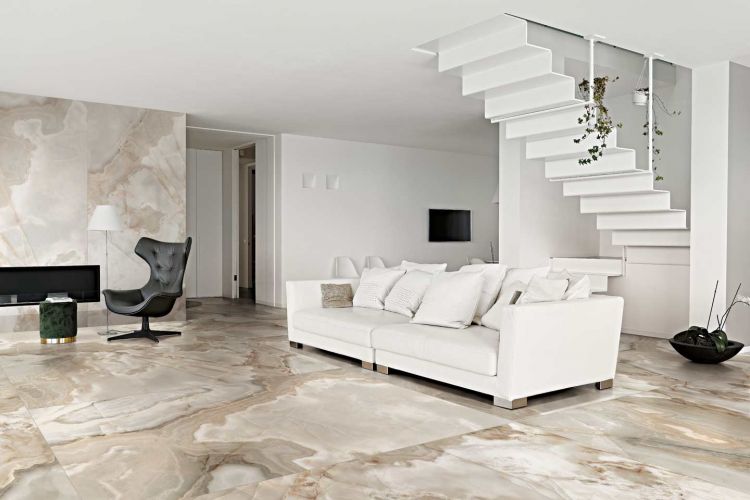 Reves Noisette Glossy 24x48 Porcelain  Tile