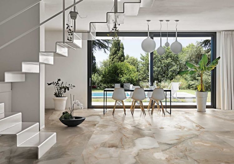 Reves Noisette Glossy 24x48 Porcelain  Tile
