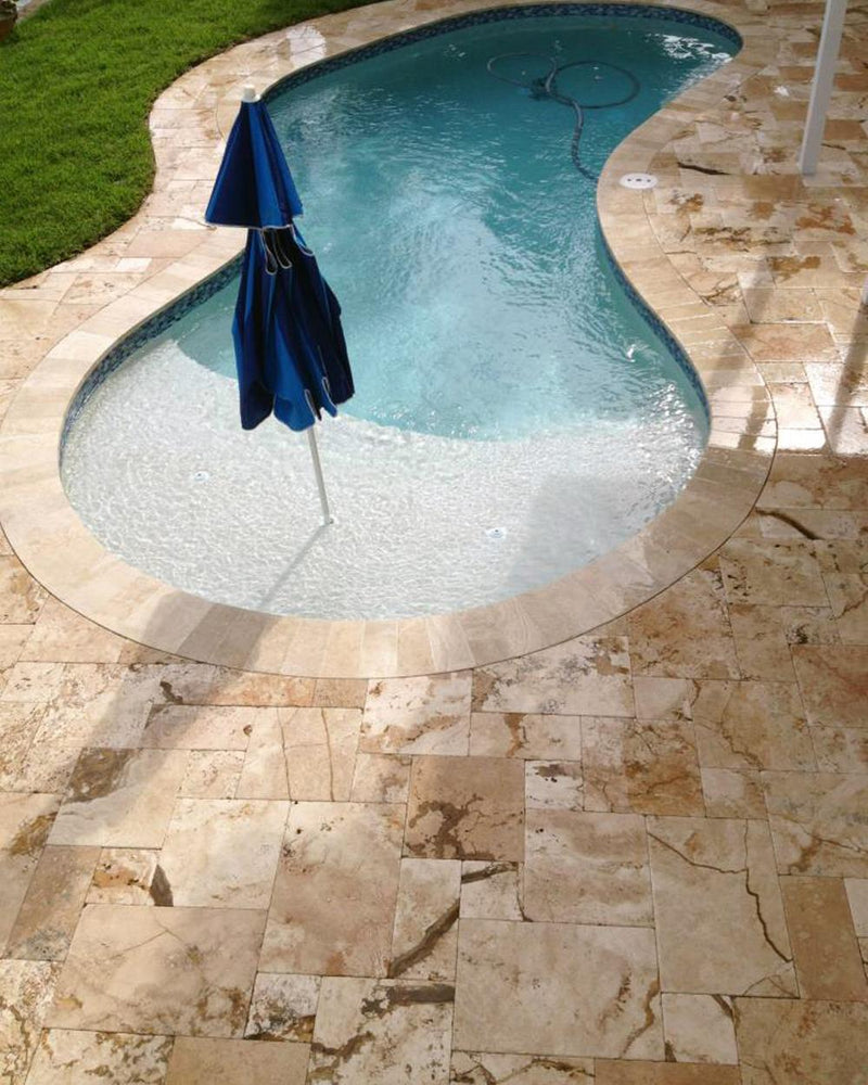 Riviera Travertine Paver Pattern Tumbled
