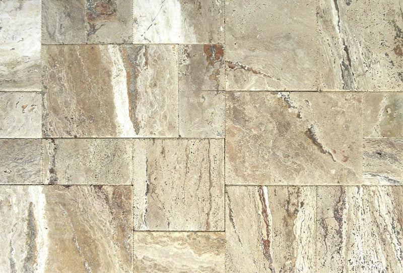 Riviera Travertine Tile Pattern Brushed Rectified