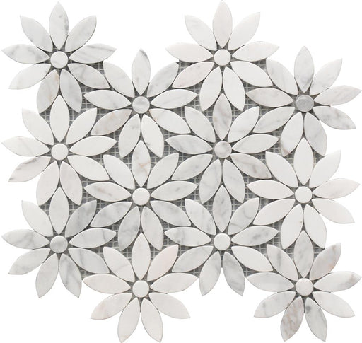 Rockart Daisy Flower Polished Marble  Mosaic