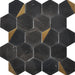 Rockart Nero Marquina Hexagon Polished Mixed  Mosaic