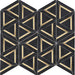 Rockart Nero Marquina Metal Triangle Polished Marble  Mosaic