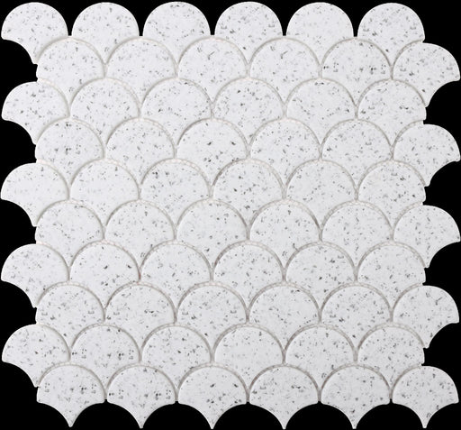 Rockart Terrazzo White Scale Matte Recycled Glass  Mosaic