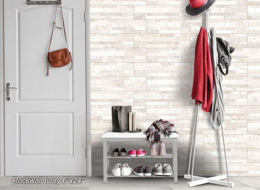 Rockwall Ivory Matte 6x24 Porcelain  Tile