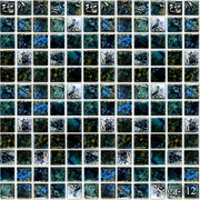 Saga Blue Blend 1-1/8x1-1/8 Square Smooth, Lappato, Textured Porcelain  Mosaic