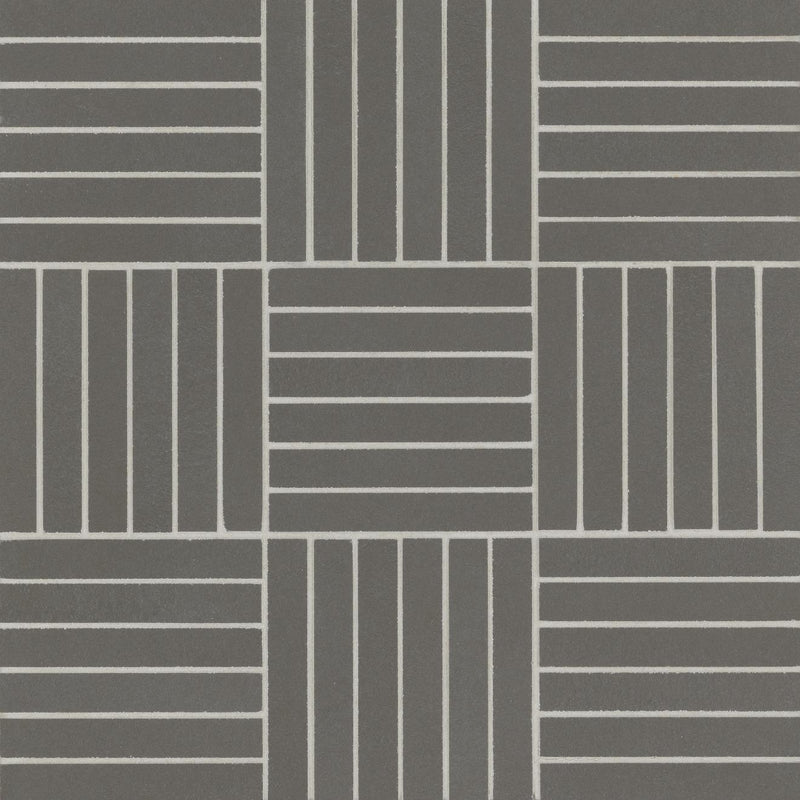 Sahara Dark 5/8x4 Crosshatch Matte Porcelain  Mosaic