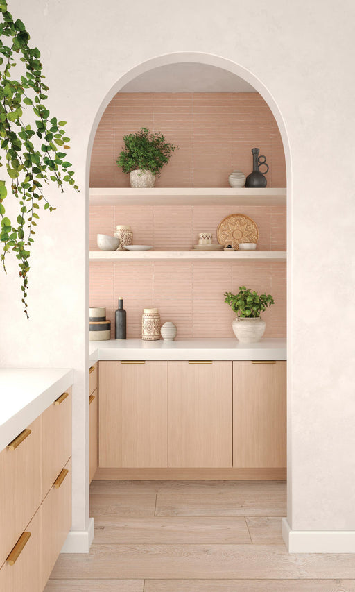 Sahara Rose 1x12 Rectangle Matte Porcelain  Mosaic