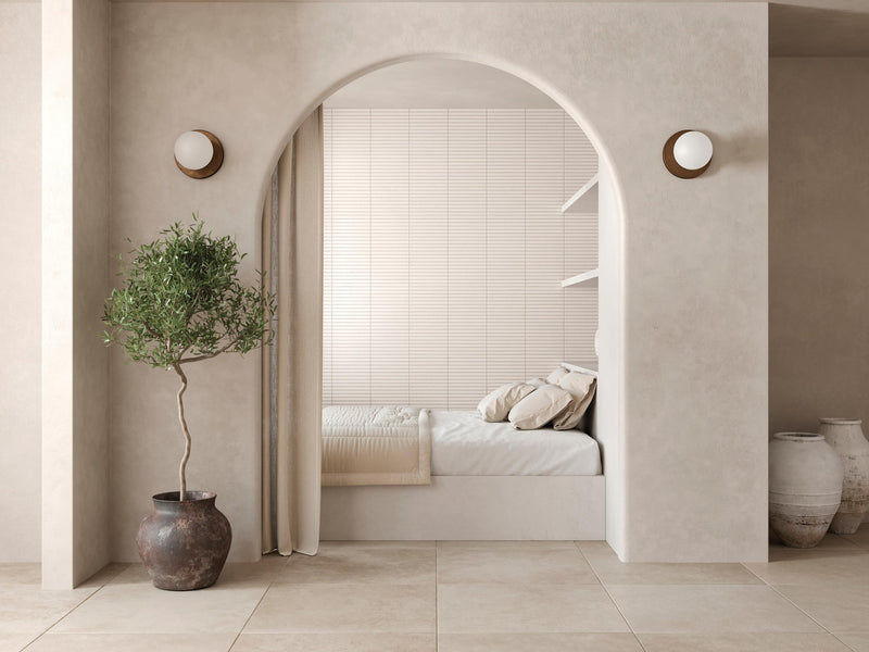 Sahara White 1x12 Rectangle Matte Porcelain  Mosaic