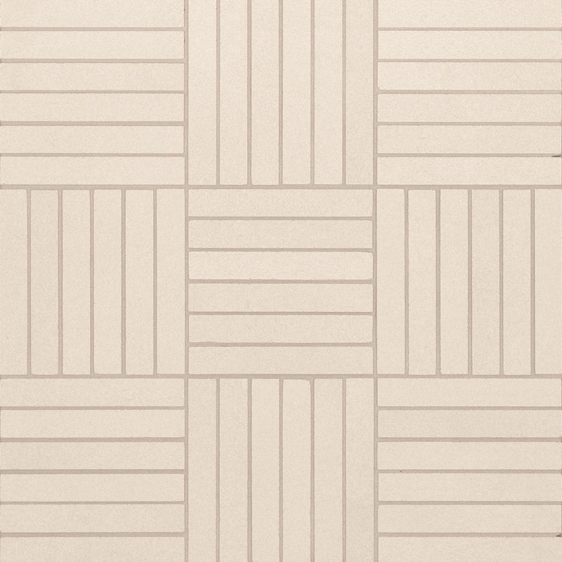 Sahara White 5/8x4 Crosshatch Matte Porcelain  Mosaic