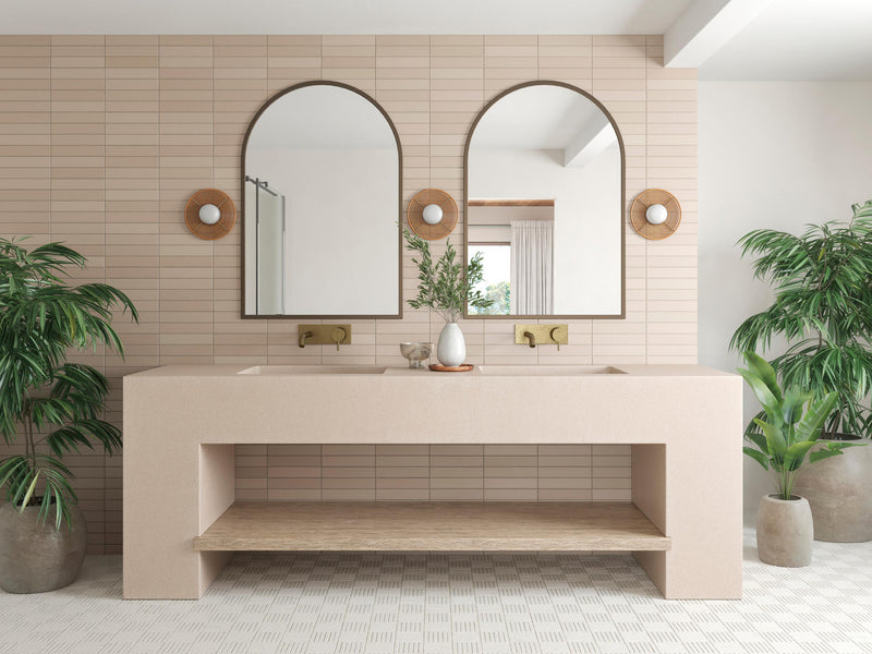 Sahara White 5/8x4 Crosshatch Matte Porcelain  Mosaic