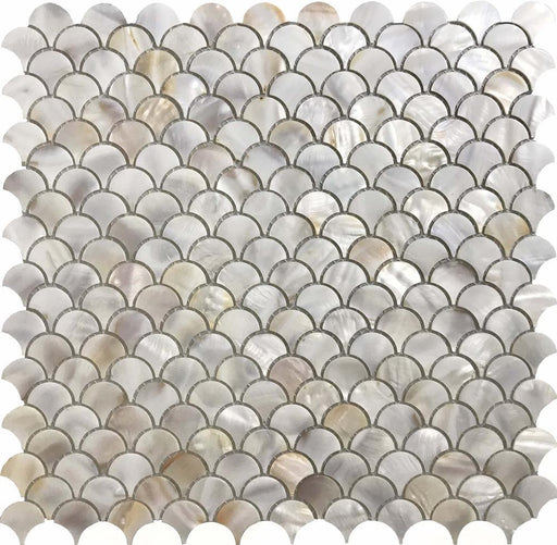 Shell Oyster Scale Natural, Glossy   Mosaic