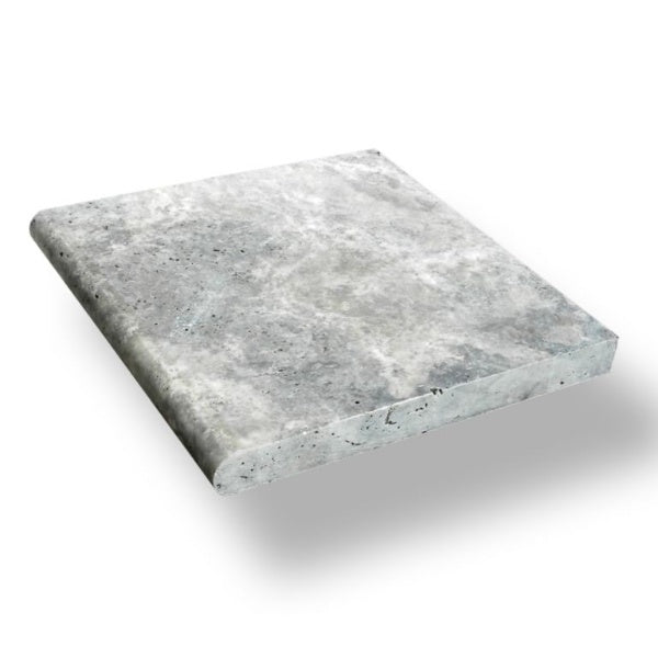 Silver Travertine Coping 12x12  Bullnose  5 cm