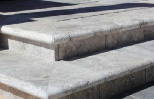 Silver Travertine Coping 12x12  Bullnose  5 cm