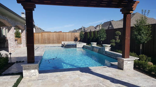 Silver Travertine Coping 12x24 Filled, Honed Bullnose  2 inch