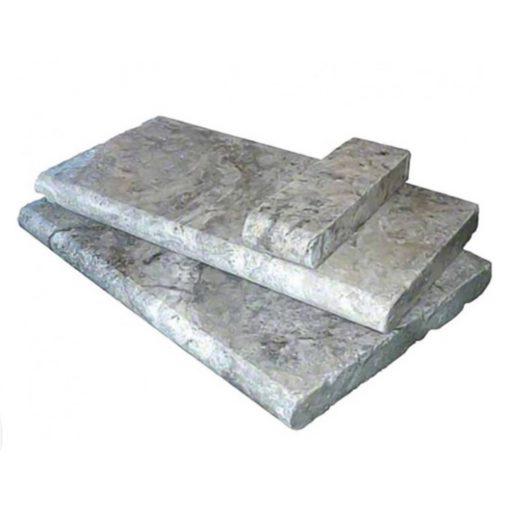 Silver Travertine Coping 16x24  Bullnose  3 cm