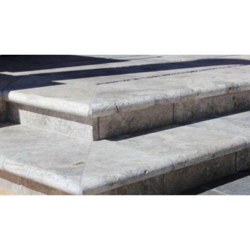 Silver Travertine Coping 16x24  Bullnose  3 cm