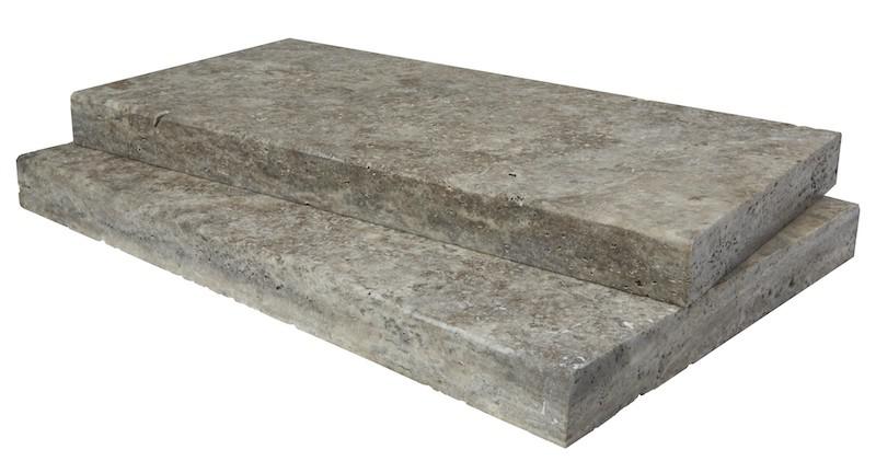 Silver Travertine Coping 16x24  Eased  5 cm