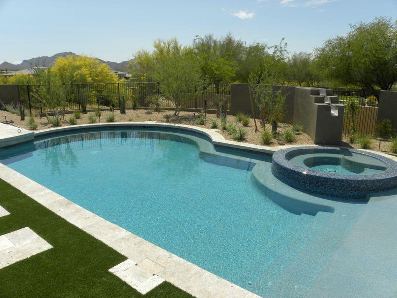 Silver Travertine Coping 16x24 Tumbled Bullnose  2 inch