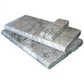 Silver Travertine Coping 6x12 Tumbled Bullnose  1.25 inch