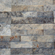 Silver Travertine Ledger Panel 6x24 Splitface