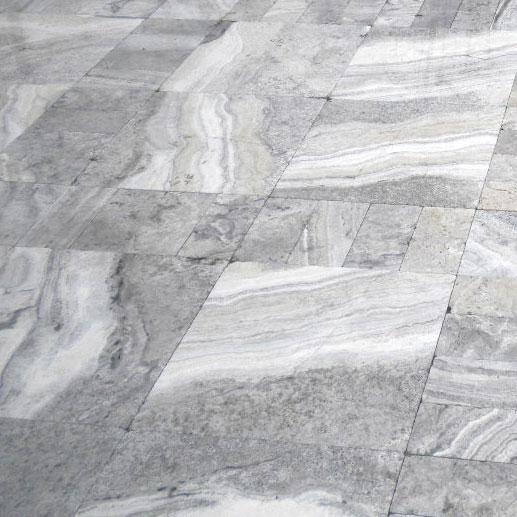 Silver Travertine Paver 24x24 Tumbled   2 inch