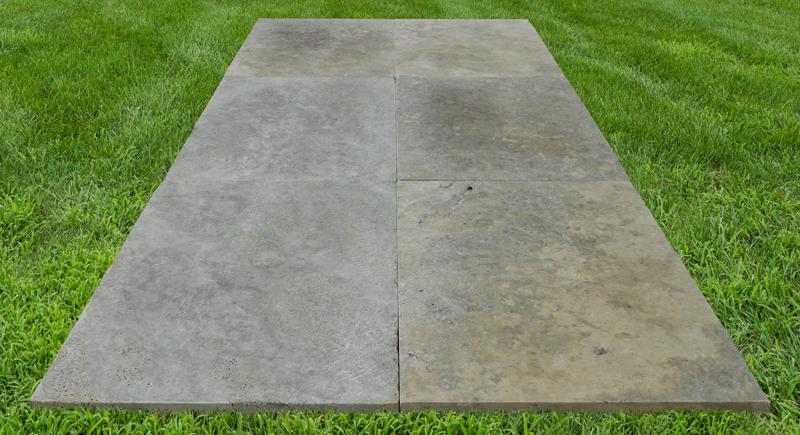 Silver Travertine Paver 24x36 Tumbled   1.25 inch