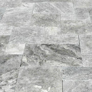 Silver Travertine Paver Pattern Tumbled