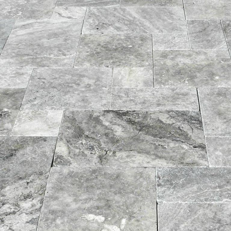 Silver Travertine Paver Pattern Tumbled