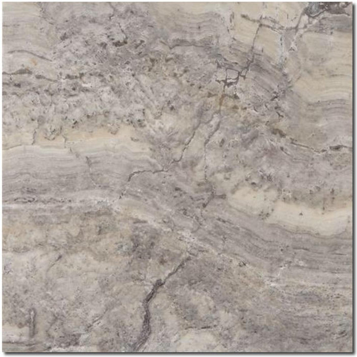 Silver Travertine Tile 12x12 Honed, Filled