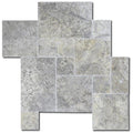 Silver Travertine Tile Pattern Tumbled