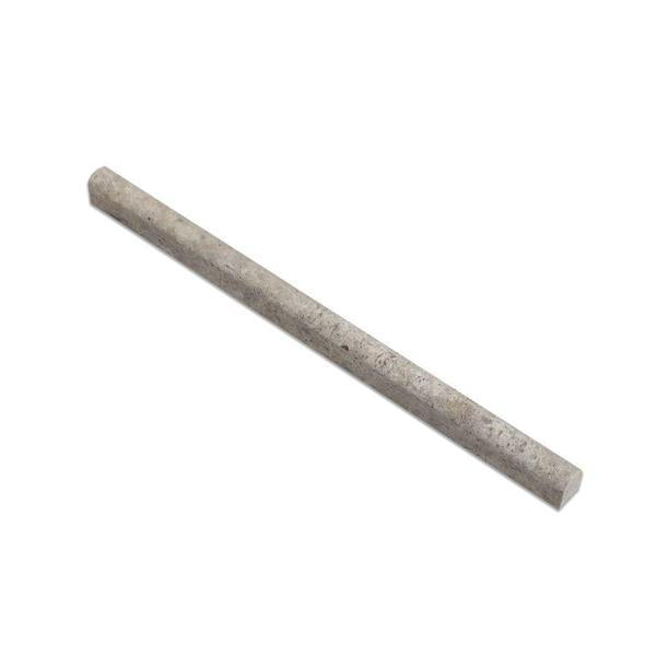 Silver Travertine Trim 1/2x12 Honed     Pencil Liner