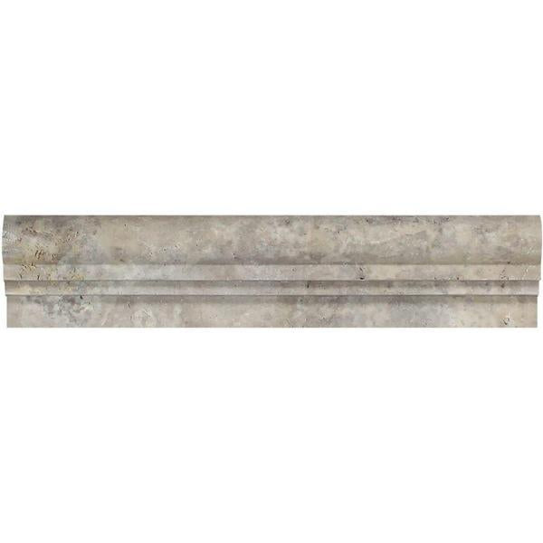 Silver Travertine Trim 2x12      Double-Step Chair Rail