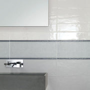 Smooth White Glossy 4x24 Ceramic  Tile