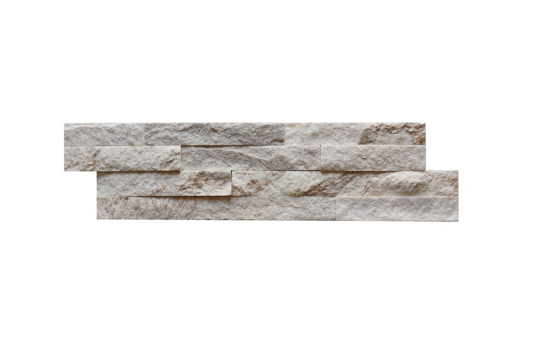 Snowy Caramel Quartzite Ledger Corner 6x12x6 Splitface