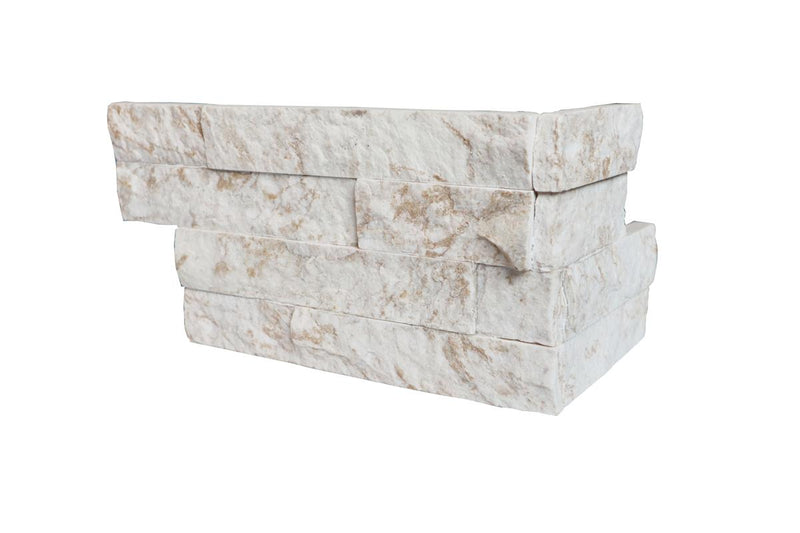 Snowy Caramel Quartzite Ledger Panel 6x24 Splitface