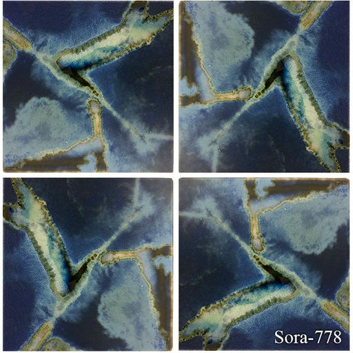 Sora Space Blue Smooth, Lappato 1x6 Porcelain Bead