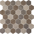 Sormonne Mosaic Limestone Brun Honed 2x2 Hexagon