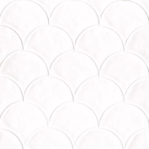 Sorrento Bianco Wave Glossy 6x7 Ceramic  Tile