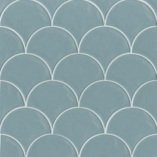 Sorrento Celeste Wave Glossy 6x7 Ceramic  Tile